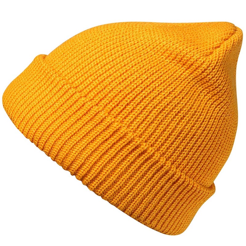 MaxNova Mustard Yellow Beanie Hat for Women and Men - Winter Warm Knit Hats Plain Thick Skull Cap (Mustard Yellow) - Image 1